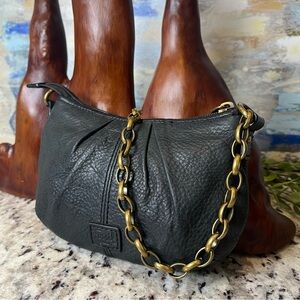 Fossil Leather Bag with Chain Strap